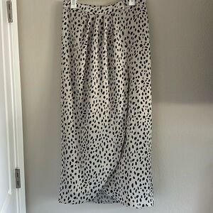 Wrap Satin Animal Print Skirt